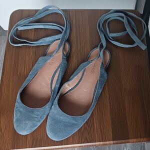 Women's Blue Suede Madewell Ballet Flats